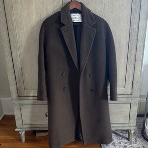 ARITZIA THE SLOUCH COAT RE CAMEL WOOL IN BURNT CEDAR BROWN